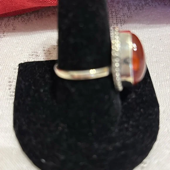 CARNELIAN NEW Sterling silver carnelian ring size 10 - Picture 3 of 8